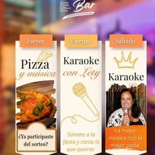 🔥 ESTA SEMANA EN ESTILO BAR 🔥

JUEVES 🍕🎶
Pizza & música (Atención a los participantes del sorteo 👀)

VIERNES 🎤✨
Karaoke con Lety

SÁBADO 🎤✨
Karaoke con Lety 

📍 Te esperamos con buena música y mejores momentos

Reservas al 📱099509330
Dr.Edye esq. Dodera
Maldonado