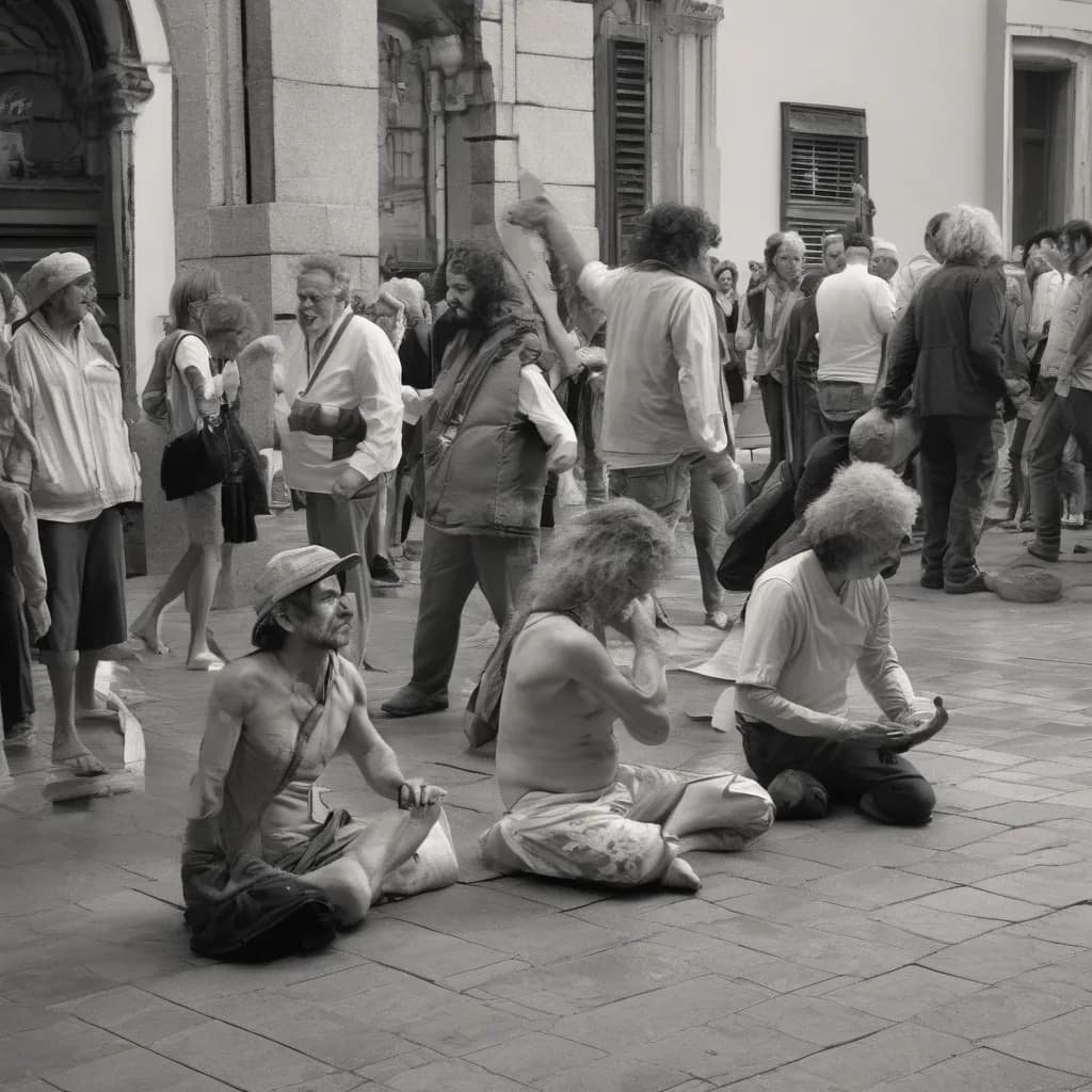 Terraplanistas (imagen generada por IA)